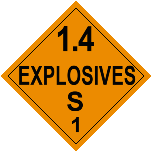 Explosive Class 1.4S Placard
