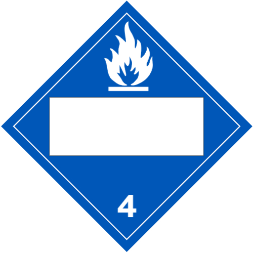 Blank DANGEROUS WHEN WET Class 4 Placard