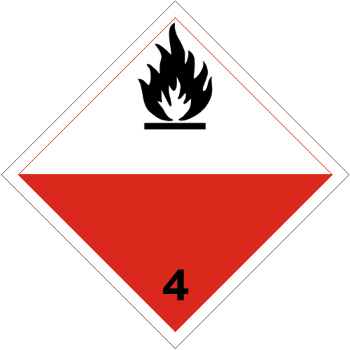 SPONTANEOUSLY COMBUSTIBLE Class 4 Placard