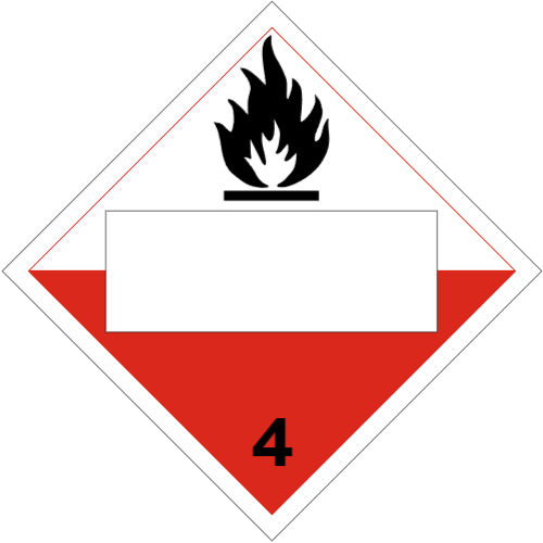 Blank SPONTANEOUSLY COMBUSTIBLE Class 4 Placard