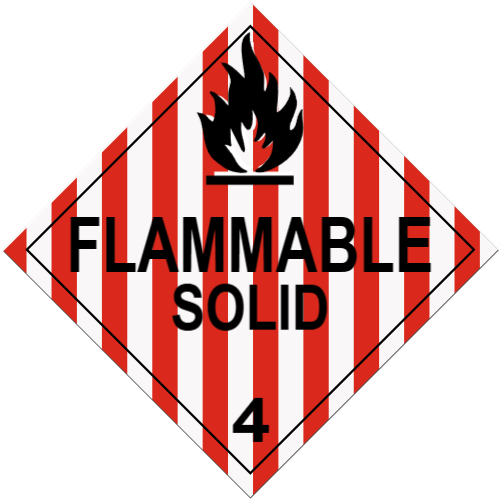 FLAMMABLE SOLID Class 4 Placard