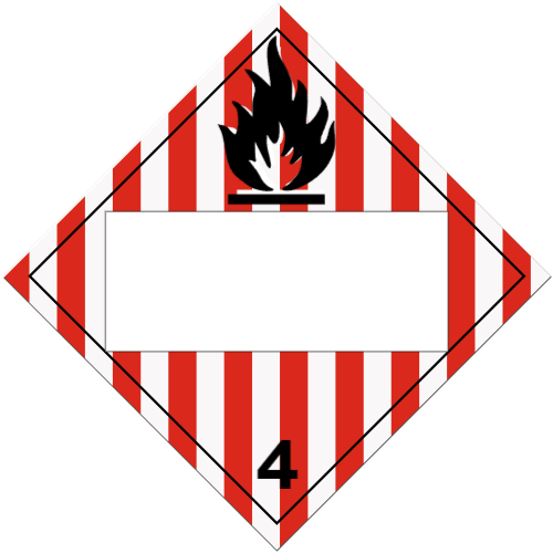FLAMMABLE SOLID Class 4 Placard