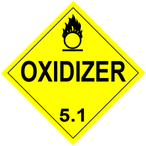 OXIDIZER Class 5.1 Placard
