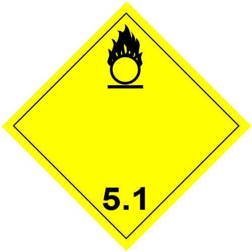 OXIDIZER Class 5.1 Placard