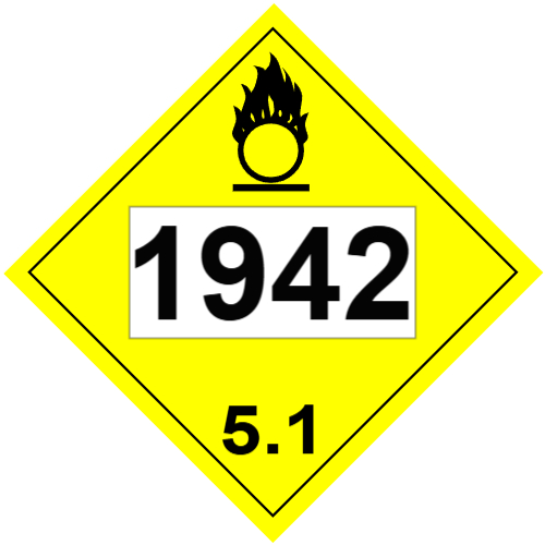 UN #1942 Class 5 Placard