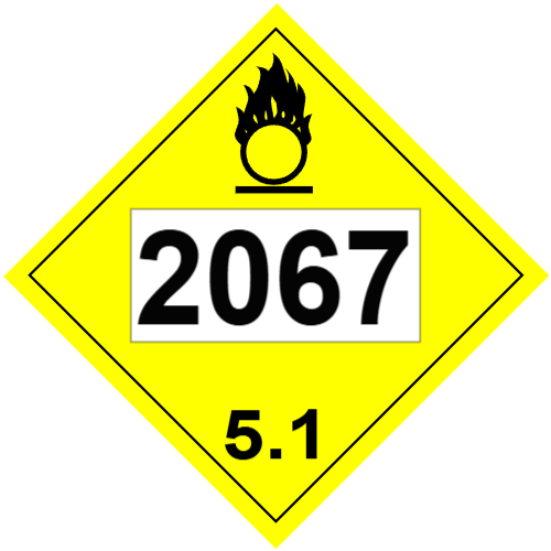 UN #2067 Class 5 Placard