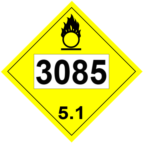 UN #3085 Class 5 Placard