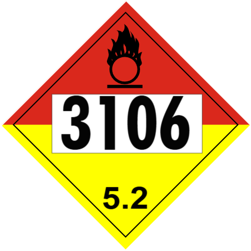 UN #3106 Class 5.2 Placard