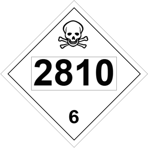 UN #2810 Class 6 Placard