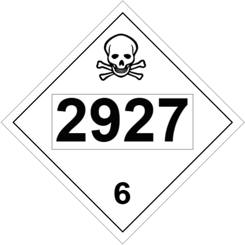 UN #2927 Class 6 Placard