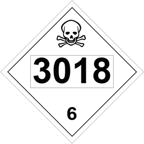 UN #3018 Class 6 Placard