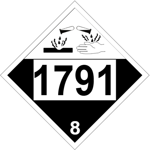 UN #1791 Class 8 Placard