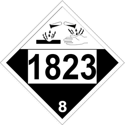 UN #1823 Class 8 Placard