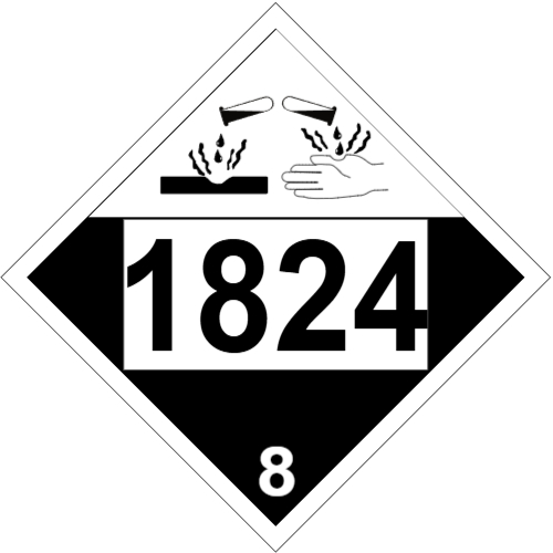 UN #1824 Class 8 Placard