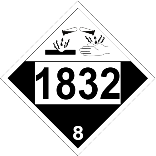 UN #1832 Class 8 Placard