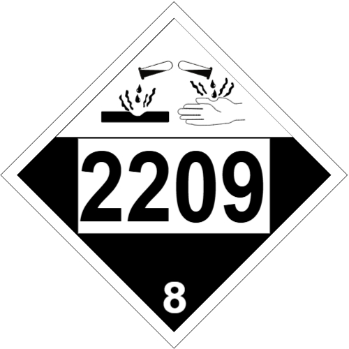 UN #2209 Class 8 Placard