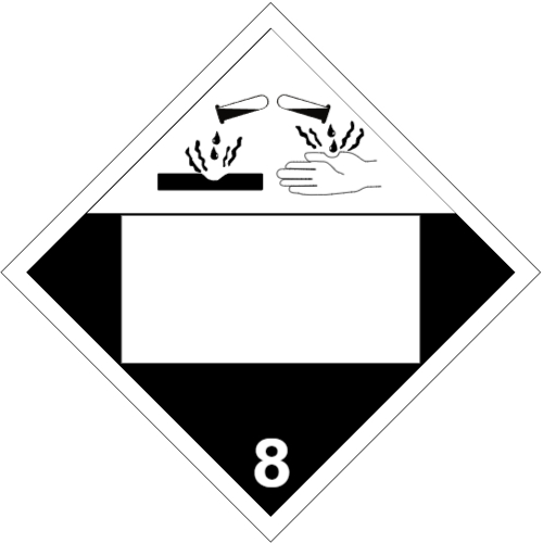 Blank Corrosive Class 8 Placard