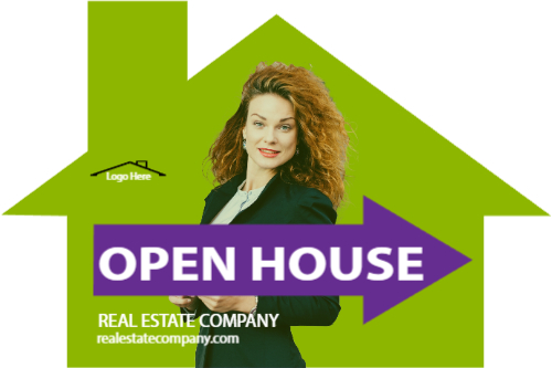 Wasabi 12x18 House-Shaped Directionals with photo