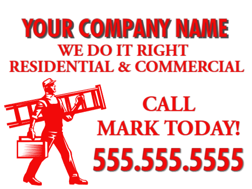 General Contractor Job Site Sign 3D