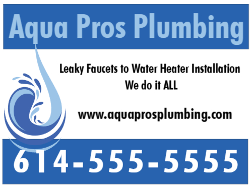 Plumber Job Site Sign 2D