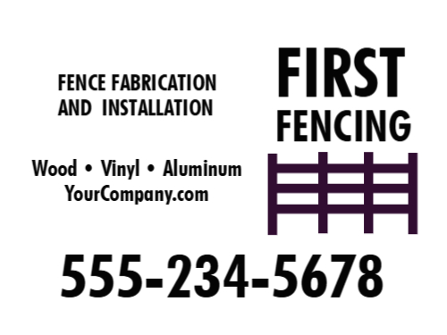 Fence Installer Sign  2D
