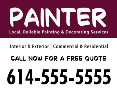Painter Job Site Sign 2D