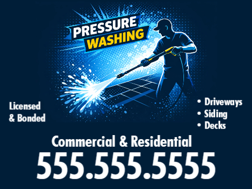 Pressure Washing Job Site Sign 3D