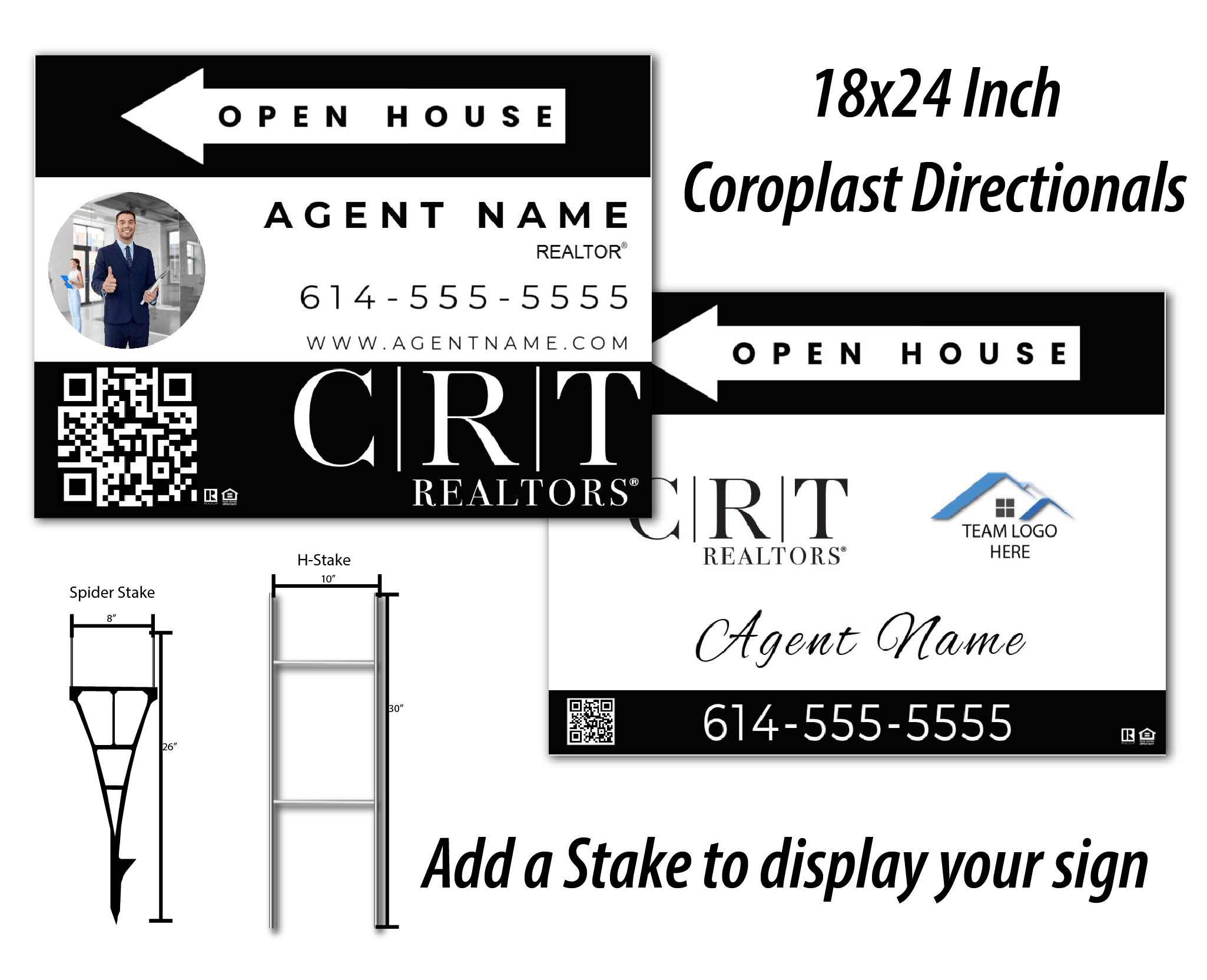 CRT Realtors Directional Signs CRT Realtors directional signs and stakes