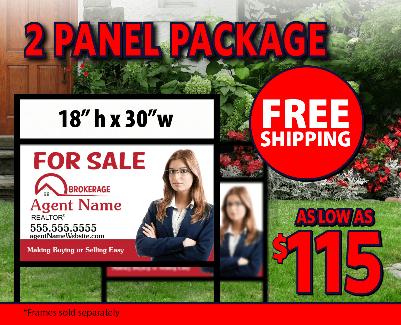 Custom 18x30 Inch 2 Panel Package