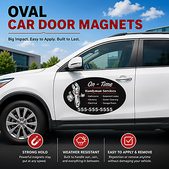Car Door Magnets-Oval