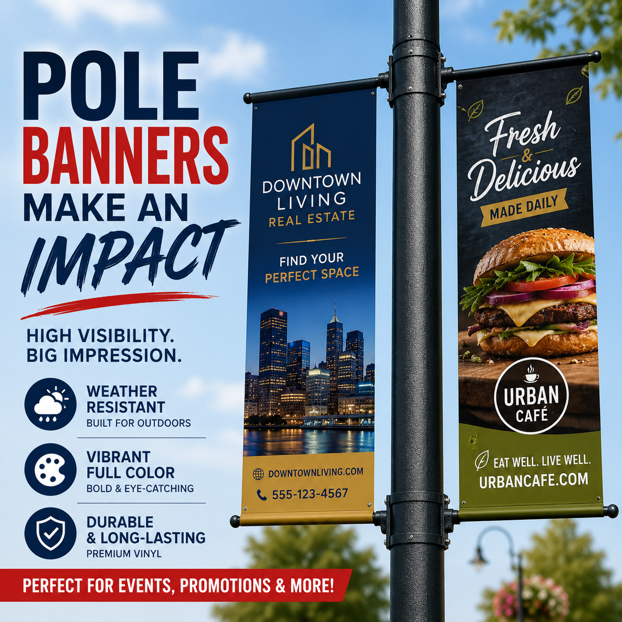 Vertical / Pole Banners w/ Pockets Vertical Pole Banners