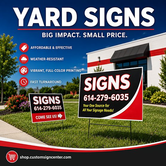 Yard Signs 1- and 2-Sided and Stakes