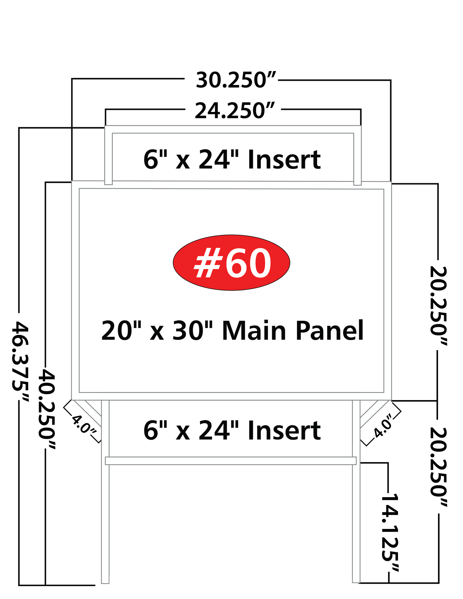 #60 | 20x30 w/Top & Bottom 6x24 Riders-White