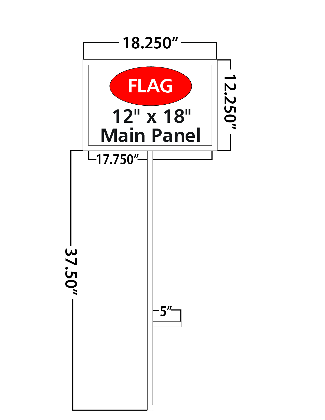 12x18-in. Sign Stand | Main Panel w/ Directional 5