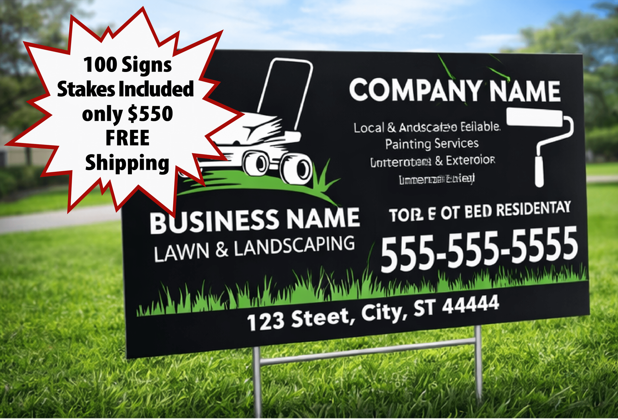 Contractor Yard Sign Bundles-Fixed Qty-Price 1