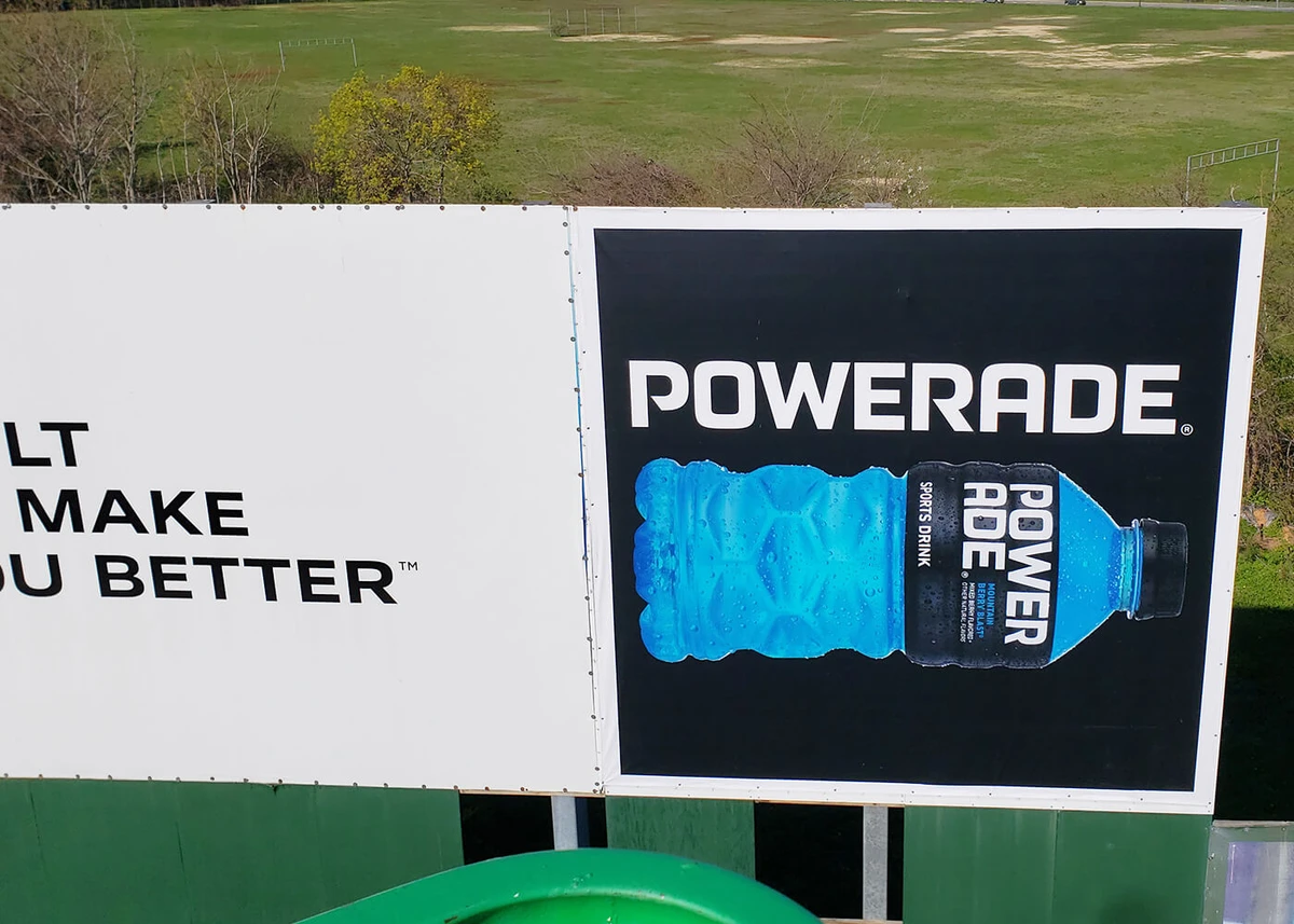 Outdoor stadium sign banner