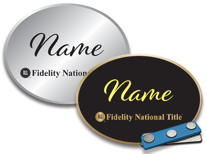 14773 2.5 x 2 Black Gold and Silver Badge