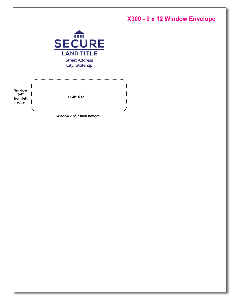 C001001 9 x 12 Window Envelope