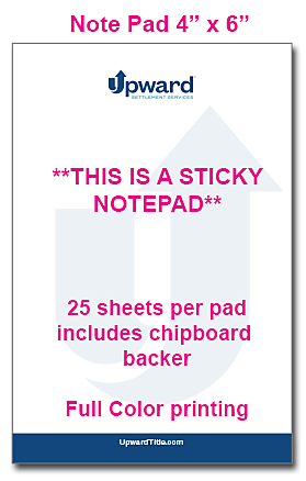 C001021 4x6 Sticky Note Pad