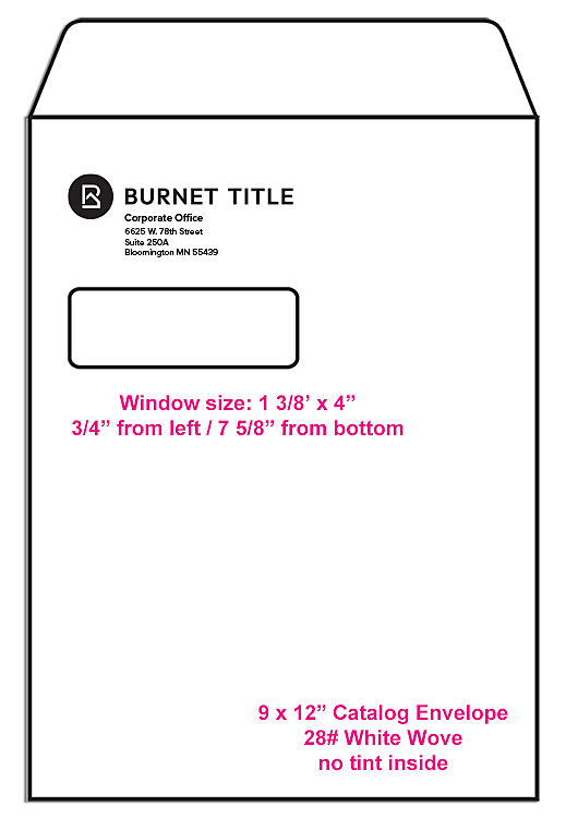 14213 9 x 12 Window Envelope