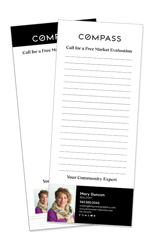 NEW 3.5 x 8.5 Compass Notepads
