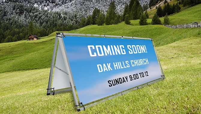 8' Horizontal A-Frame Angle Iron Sign