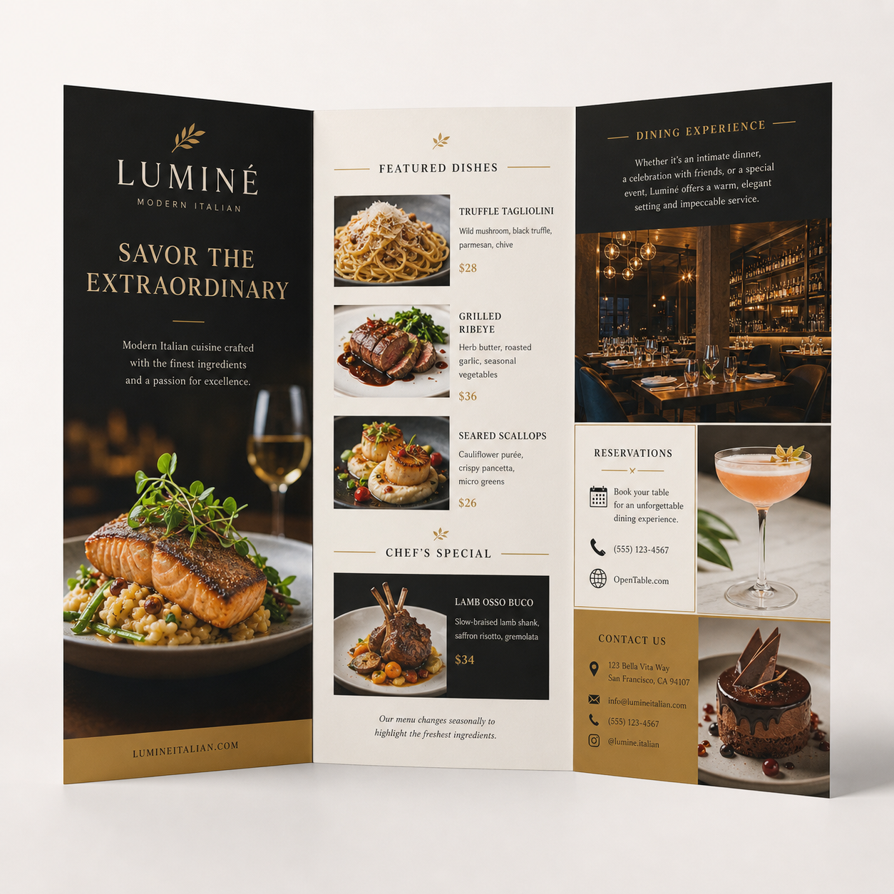 Restaurant Menu Take Out Menu