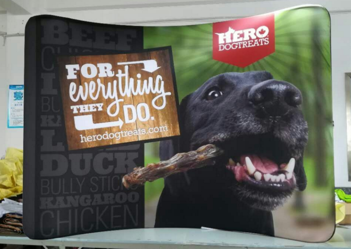 10’ Fabric Curved display with Podium 1