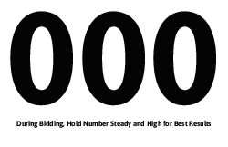 Auction Bid Cards Numbers on 2 sides.