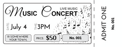 Admit One Stub Music General Admission