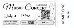 Admit One Stub Music General Admission