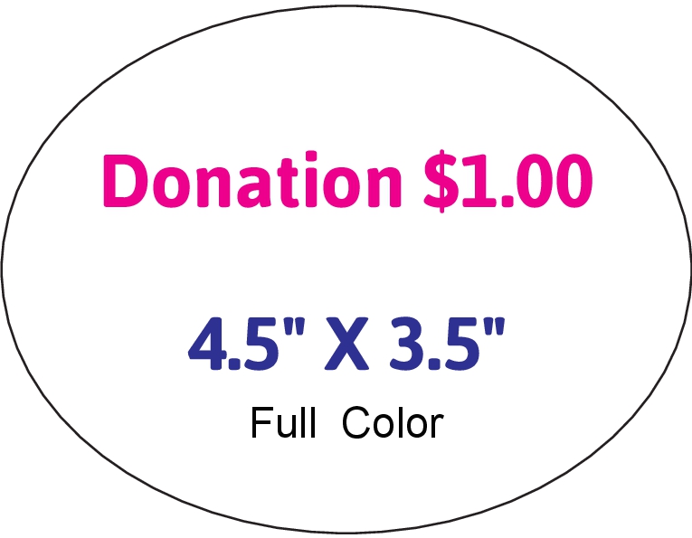 Die Cut Oval 4.5"x3.5"