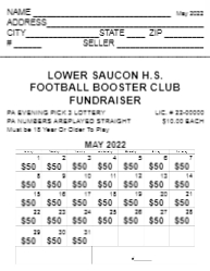 8.5x11 Lottery Calendar