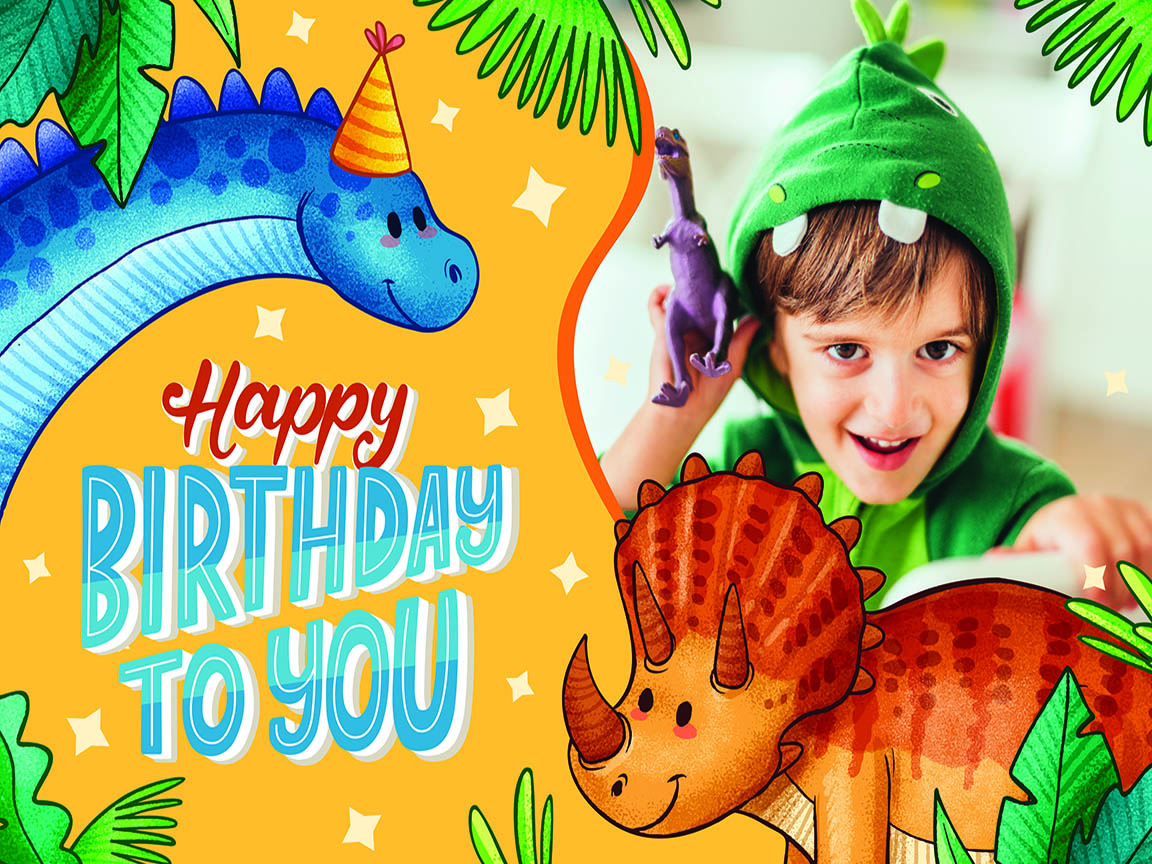 Dinosaur Happy Birthday Banner 1
